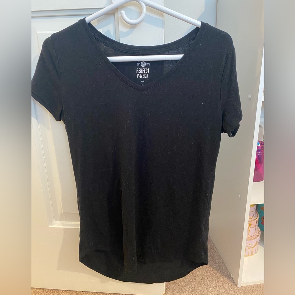 SO black v-neck tee shirt